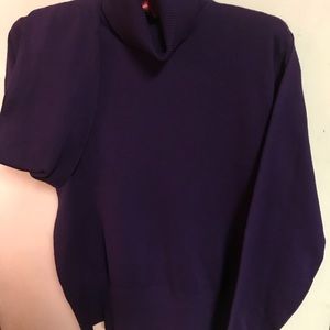 Purple soft knit turtleneck sweater